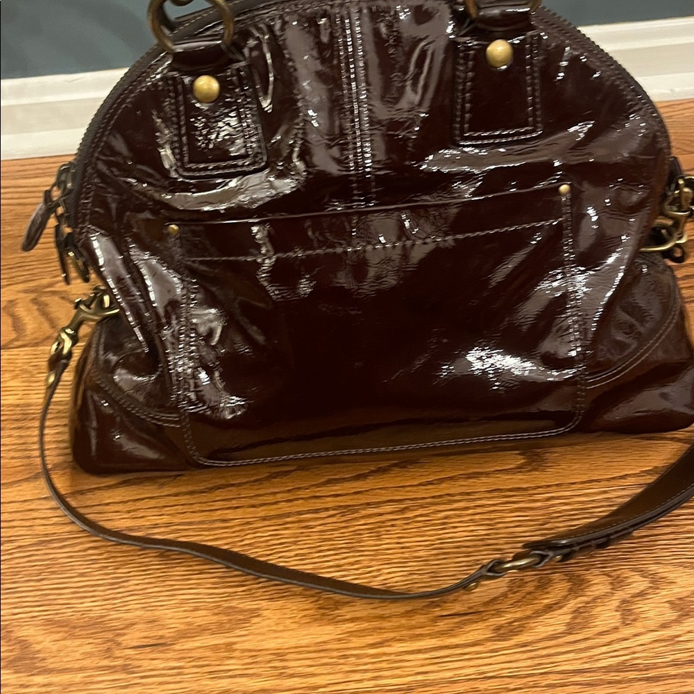 Coach Limited Edition Francine Chocolate Brown Patent Leather Legacy 12295 - Picture 4 of 16